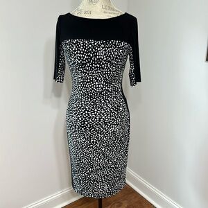Chaps, Women’s Small black/grey print business dress